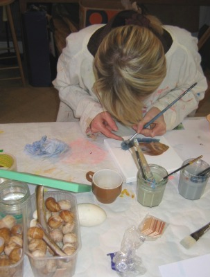 Christine et son tableau escargot