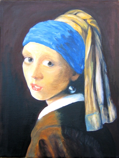 Peinture � l'huile, Monique de Vesly, � l'atelier du pommier, hiver 2005-2006