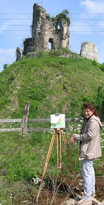 Catherine, dans la bise glaciale ne perd pas son sourire