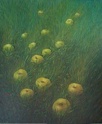 one of the apples paintings at the Pissarro studio. Link to the "Pissaro summer  camp" page.